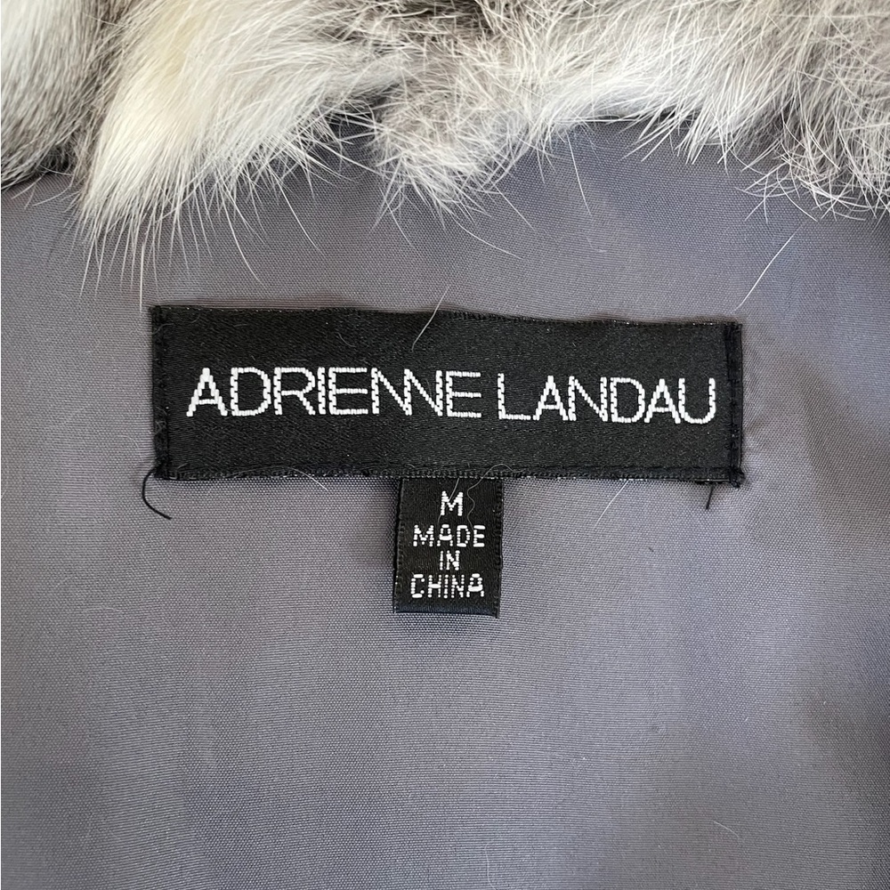 Adrienne Landau Gray Fur Vest, Size Medium - Picture 6 of 10